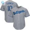 Justin Turner Los Angeles Dodgers Road Official Cool Base Player Jersey Gray stylepulseusa 1