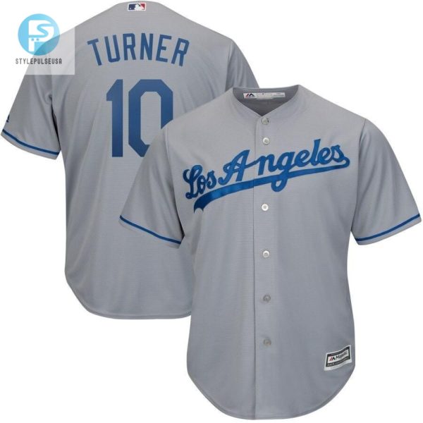 Justin Turner Los Angeles Dodgers Road Official Cool Base Player Jersey Gray stylepulseusa 1