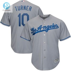 Justin Turner Los Angeles Dodgers Road Official Cool Base Player Jersey Gray stylepulseusa 1 1