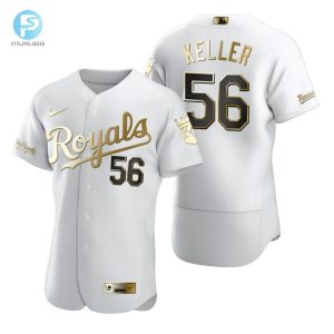 Kansas City Royals 56 Brad Keller Mlb Golden Brandedition White Jersey Gift For Royals Fans stylepulseusa 1 1