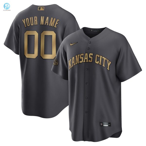 Kansas City Royals 2022 Mlb Allstar Game Replica Custom Jersey Charcoal Custom Jerseys Mlb stylepulseusa 1