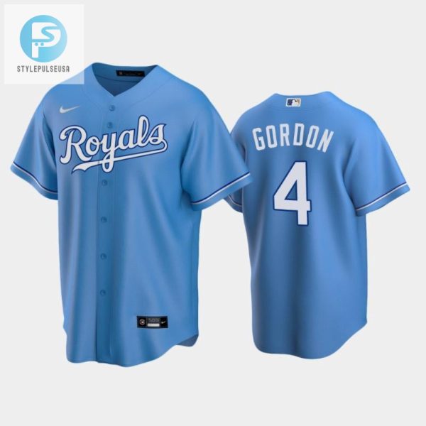 Kansas City Royals Jersey Royals 4 Alex Gordon Alternate Jersey Light Blue Jersey stylepulseusa 1