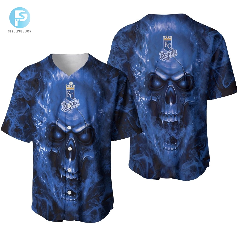 Kansas City Royals Mlb Fan Skull Baseball Jersey 