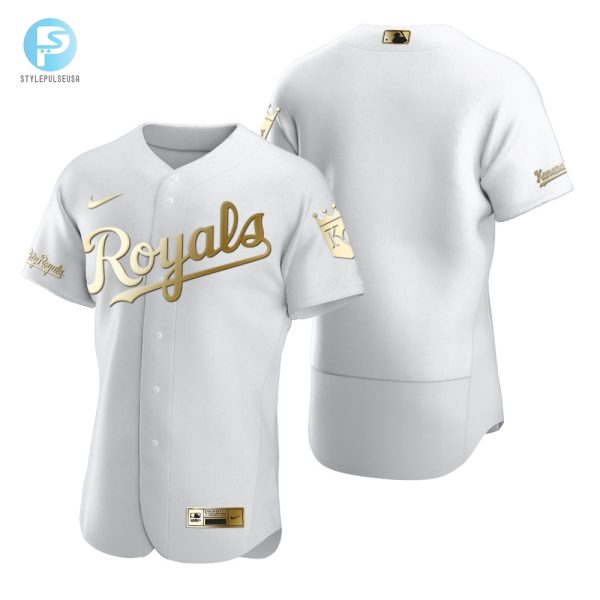 Kansas City Royals Mlb Golden Brandedition White Jersey Gift For Royals Fans stylepulseusa 1