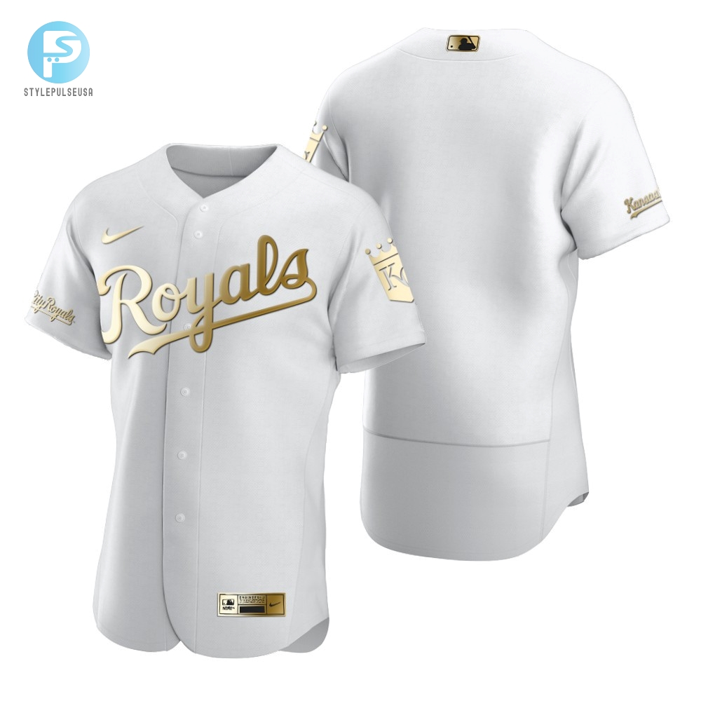 Kansas City Royals Mlb Golden Brandedition White Jersey Gift For Royals Fans 