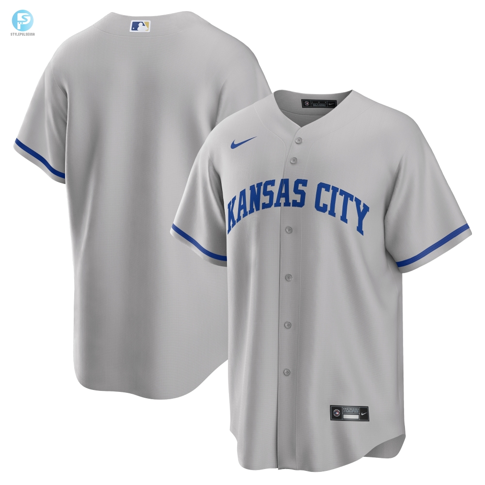 Kansas City Royals Road Replica Team Jersey  Gray Mlb 