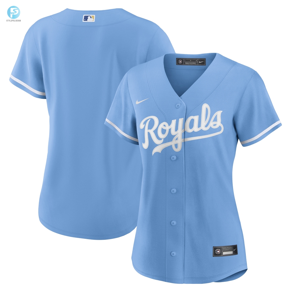 Kansas City Royals Womens Alternate Replica Team Logo Jersey  Light Blue Mlb 