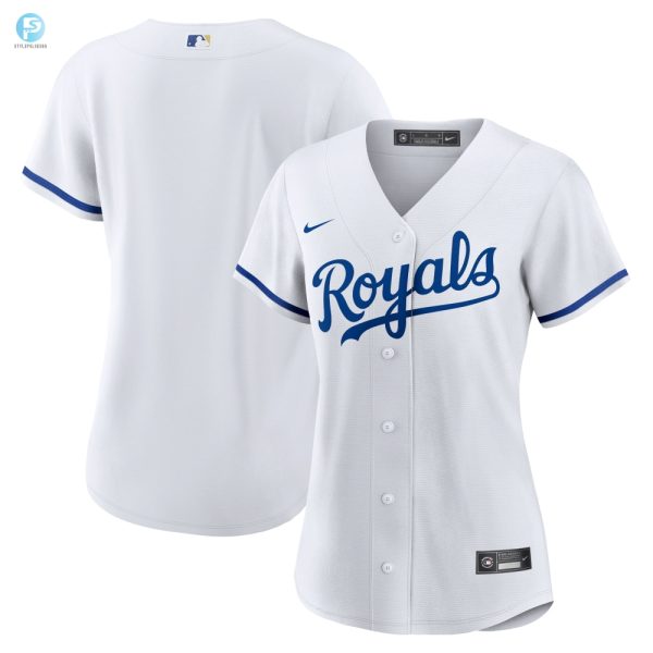 Kansas City Royals Womens Home Replica Team Logo Jersey White Mlb stylepulseusa 1