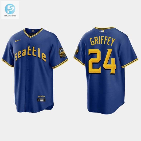 Ken Griffey Jr. 24 Seattle Mariners 2023 City Connect Game Jersey Royal stylepulseusa 1