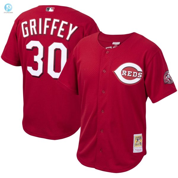 Ken Griffey Jr. Cincinnati Reds Mitchell Ness Cooperstown Collection Batting Practice Jersey Red Mlb stylepulseusa 1