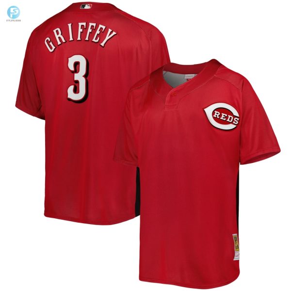 Ken Griffey Jr. Cincinnati Reds Mitchell Ness Cooperstown Collection Mesh Batting Practice Jersey Red Mlb stylepulseusa 1