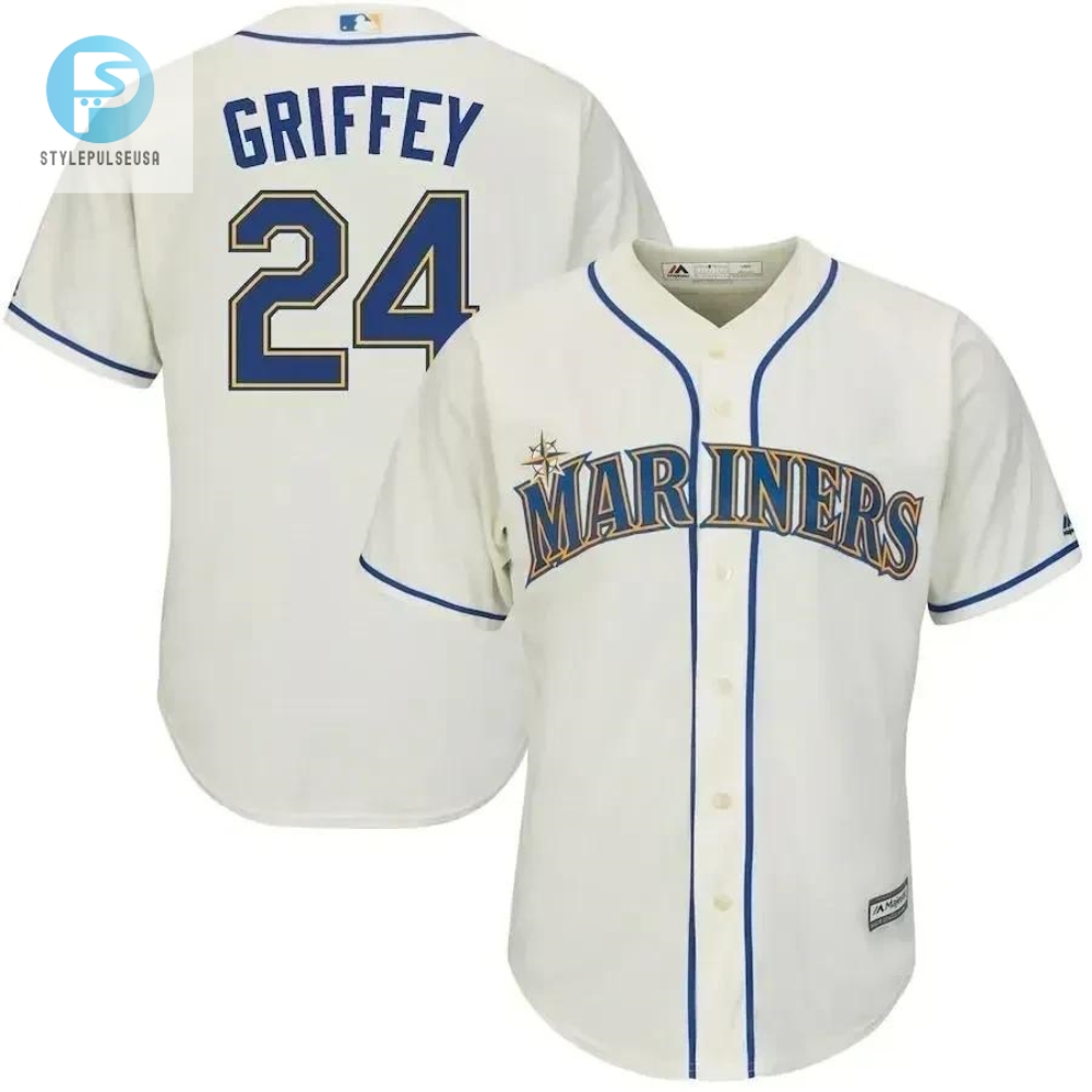 Ken Griffey Jr. Seattle Mariners Alternate Official Cool Base Player Jersey  Cream 