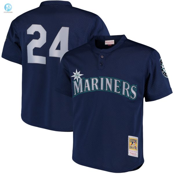 Ken Griffey Jr. Seattle Mariners Mitchell Ness Cooperstown Collection Mesh Batting Practice Jersey Navy Mlb stylepulseusa 1 1