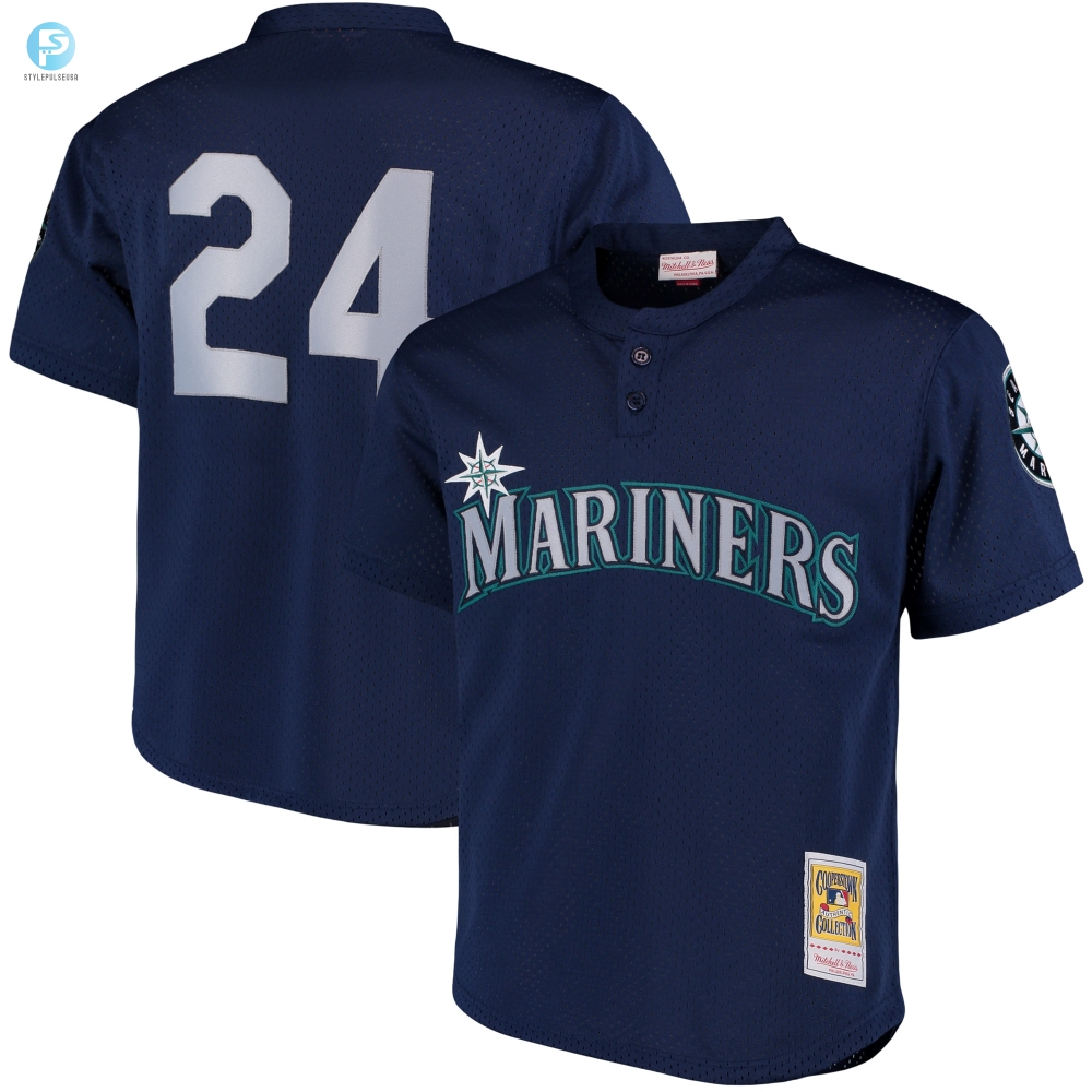 Ken Griffey Jr. Seattle Mariners Mitchell  Ness Cooperstown Collection Mesh Batting Practice Jersey  Navy Mlb 