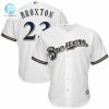 Keon Broxton Milwaukee Brewers Home Cool Base Player Jersey White stylepulseusa 1