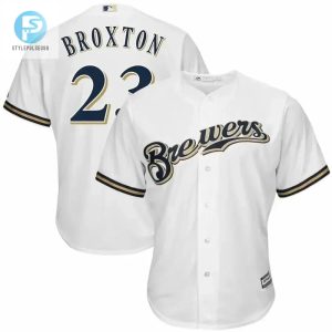 Keon Broxton Milwaukee Brewers Home Cool Base Player Jersey White stylepulseusa 1 1