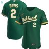 Khris Davis Oakland Athletics Alternate Authentic Player Jersey Kelly Green Mlb stylepulseusa 1