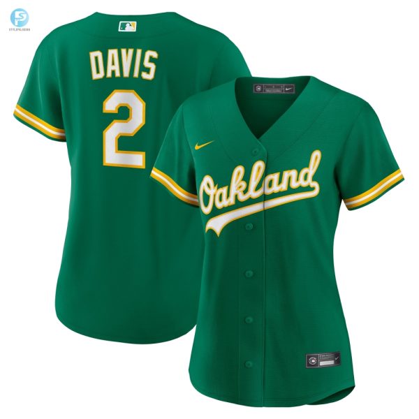 Khris Davis Oakland Athletics Womens Alternate Replica Player Jersey Green Mlb stylepulseusa 1