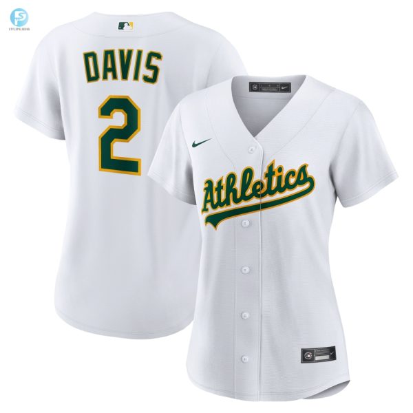 Khris Davis Oakland Athletics Womens Home Replica Player Jersey White Mlb stylepulseusa 1