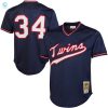 Kirby Puckett Minnesota Twins Mitchell Ness 1985 Authentic Cooperstown Collection Mesh Batting Practice Jersey Navy Mlb stylepulseusa 1