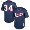 Kirby Puckett Minnesota Twins Mitchell Ness Cooperstown Collection Mesh Batting Practice Jersey Navy Mlb stylepulseusa 1