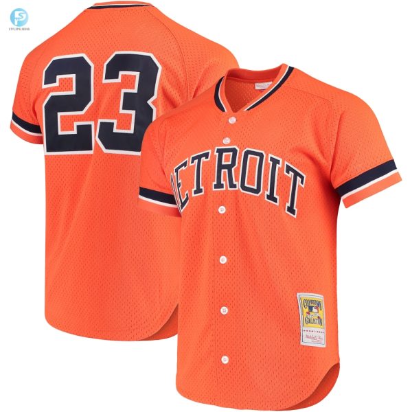 Kirk Gibson Detroit Tigers Mitchell Ness Fashion Cooperstown Collection Mesh Batting Practice Jersey Orange Mlb stylepulseusa 1