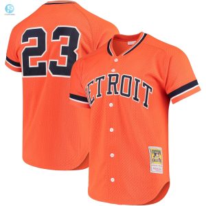 Kirk Gibson Detroit Tigers Mitchell Ness Fashion Cooperstown Collection Mesh Batting Practice Jersey Orange Mlb stylepulseusa 1 1