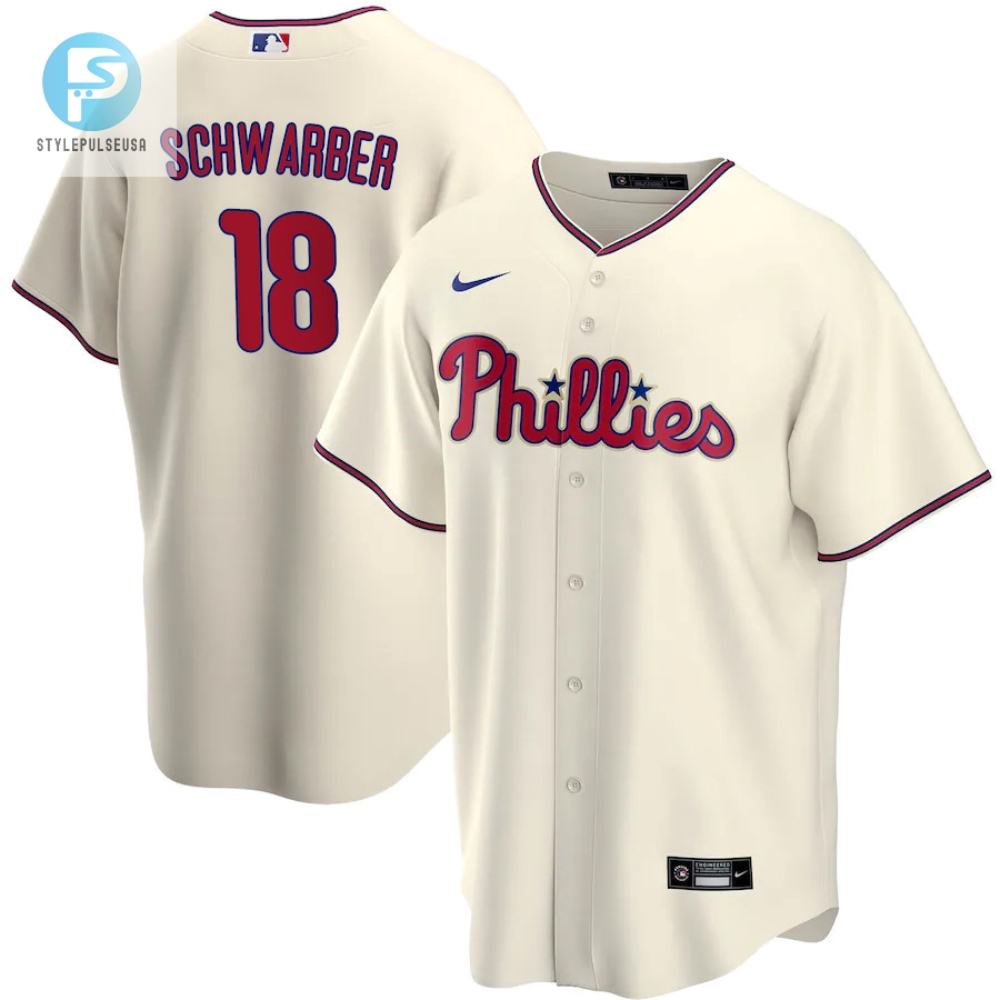 Kyle Schwarber 18 Philadelphia Phillies Alternate Player Name Jersey  Cream Jersey 