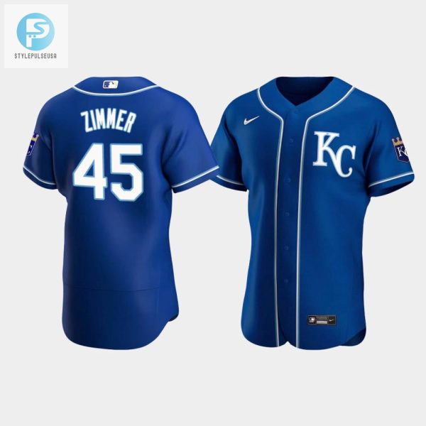 Kyle Zimmer 45 Kansas City Royals Royal Alternate Jersey stylepulseusa 1