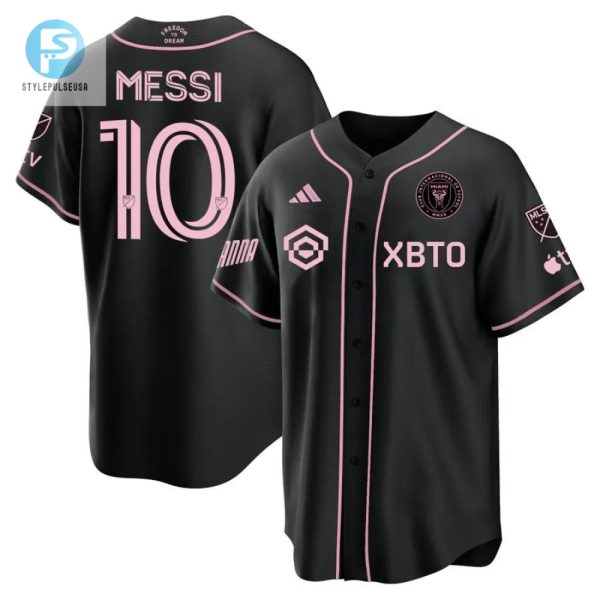 Lionel Messi Inter Miami Baseball Cool Base Jersey Stitched Men Jersey Black stylepulseusa 1