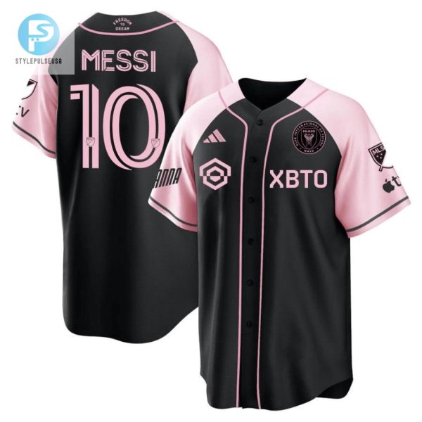 Lionel Messi Inter Miami Baseball Cool Base Jersey Stitched Men Jersey Black Pink stylepulseusa 1 1