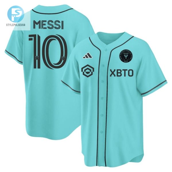 Lionel Messi Inter Miami Baseball Cool Base Jersey Stitched Men Jersey Tourquise stylepulseusa 1