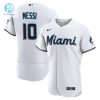 Lionel Messi Miami Marlins Baseball Cool Base Elite Jersey Stitched Men Jersey White stylepulseusa 1