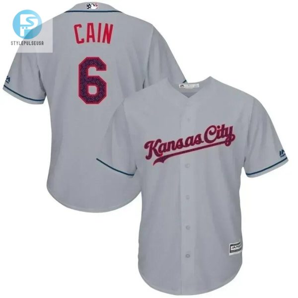 Lorenzo Cain Kansas City Royals Fashion Stars And Stripes Cool Base Player Jersey Gray stylepulseusa 1 1