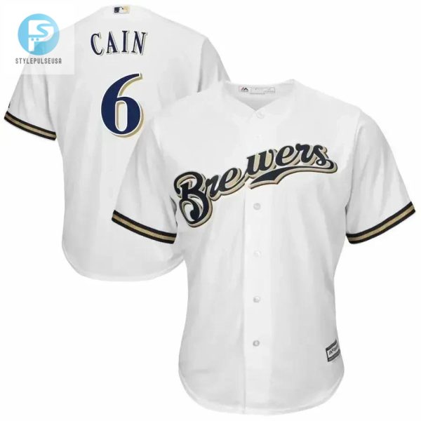 Lorenzo Cain Milwaukee Brewers Official Cool Base Player Jersey White stylepulseusa 1