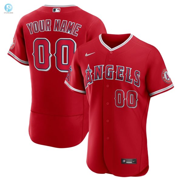 Los Angeles Angels Alternate Authentic Custom Jersey Scarlet Custom Jerseys Mlb stylepulseusa 1