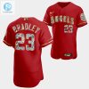 Los Angeles Angels Archie Bradley Red Jersey 23 Golden Diamond 20222323 Uniform stylepulseusa 1