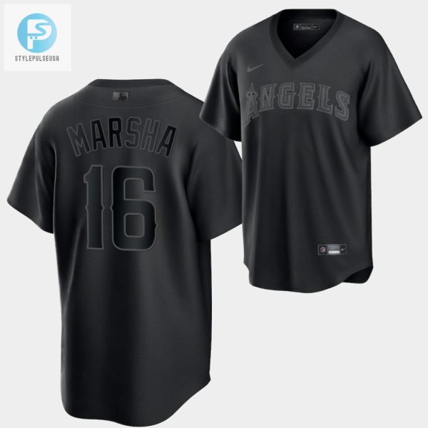 Los Angeles Angels Brandon Marsha Fashion 16 Black Jersey stylepulseusa 1