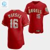 Los Angeles Angels Brandon Marsha Red Jersey 16 Golden Diamond 20222323 Uniform stylepulseusa 1