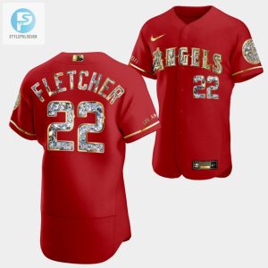 Los Angeles Angels David Fletcher Red Jersey 22 Golden Diamond 20222323 Uniform stylepulseusa 1 1