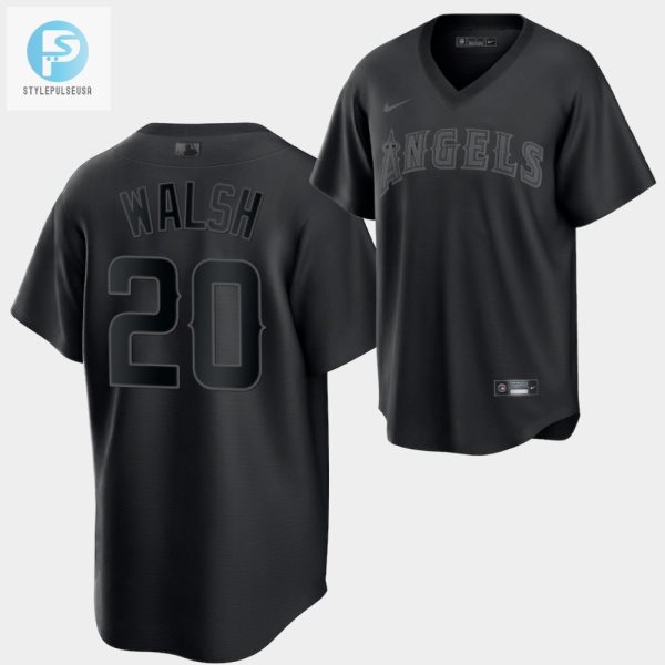 Los Angeles Angels Jared Walsh Fashion 20 Black Jersey stylepulseusa 1