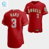 Los Angeles Angels Taylor Ward Red Jersey 3 Golden Diamond 20222323 Uniform stylepulseusa 1