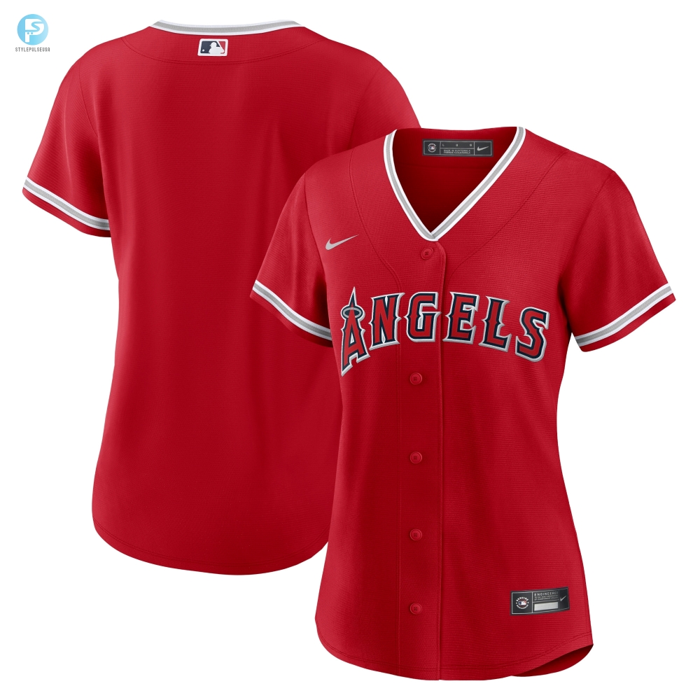 Los Angeles Angels Womens Alternate Replica Team Jersey  Red Mlb 