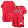 Los Angeles Angels Womens Plus Size Alternate Replica Team Jersey Red Mlb stylepulseusa 1