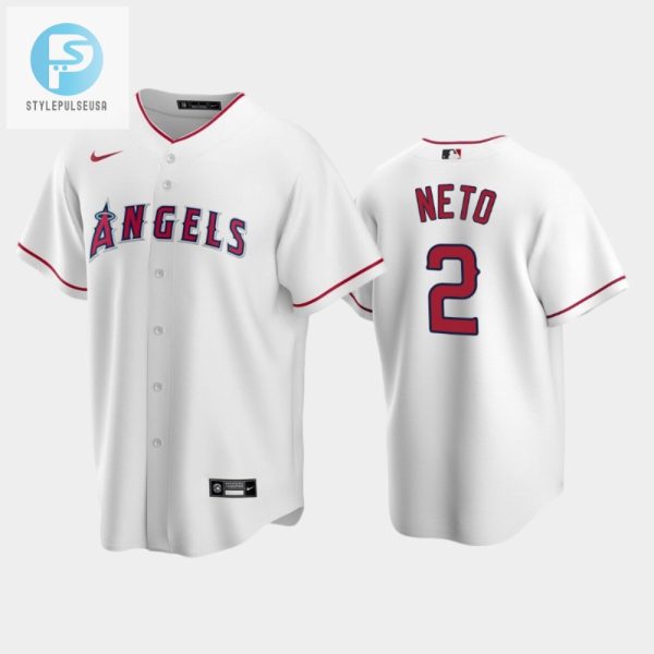 Los Angeles Angels Zach Neto 2 202223 Draft White Home Jersey stylepulseusa 1