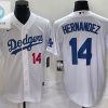 Los Angeles Dodgers 14 Kike Hernandez Jersey White stylepulseusa 1