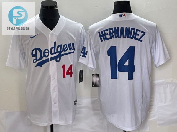 Los Angeles Dodgers 14 Kike Hernandez Jersey White stylepulseusa 1