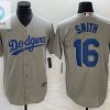 Los Angeles Dodgers 16 Will Smith Jersey Grey stylepulseusa 1