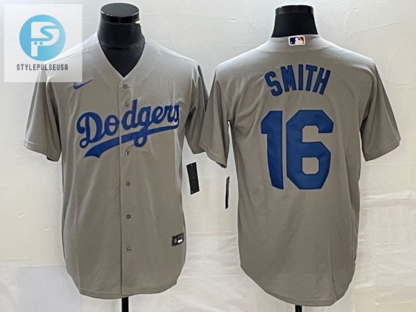 Los Angeles Dodgers 16 Will Smith Jersey Grey stylepulseusa 1