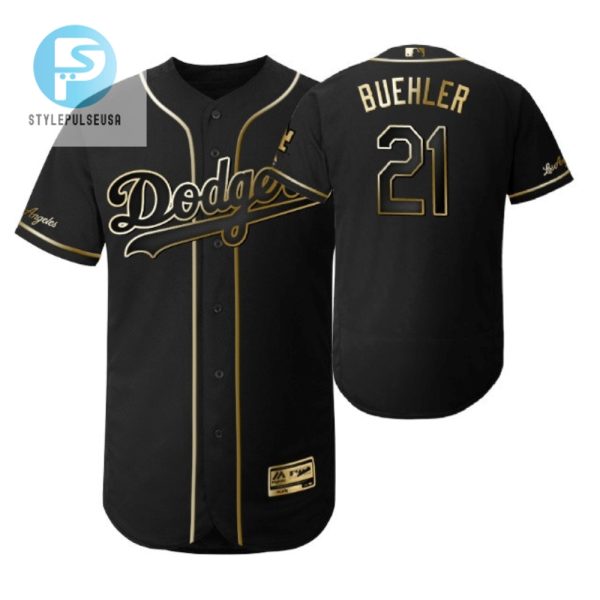 Los Angeles Dodgers 21 Walker Buehler Mlb 2019 Golden Brandedition Black Jersey Gift For Dodgers Fans stylepulseusa 1